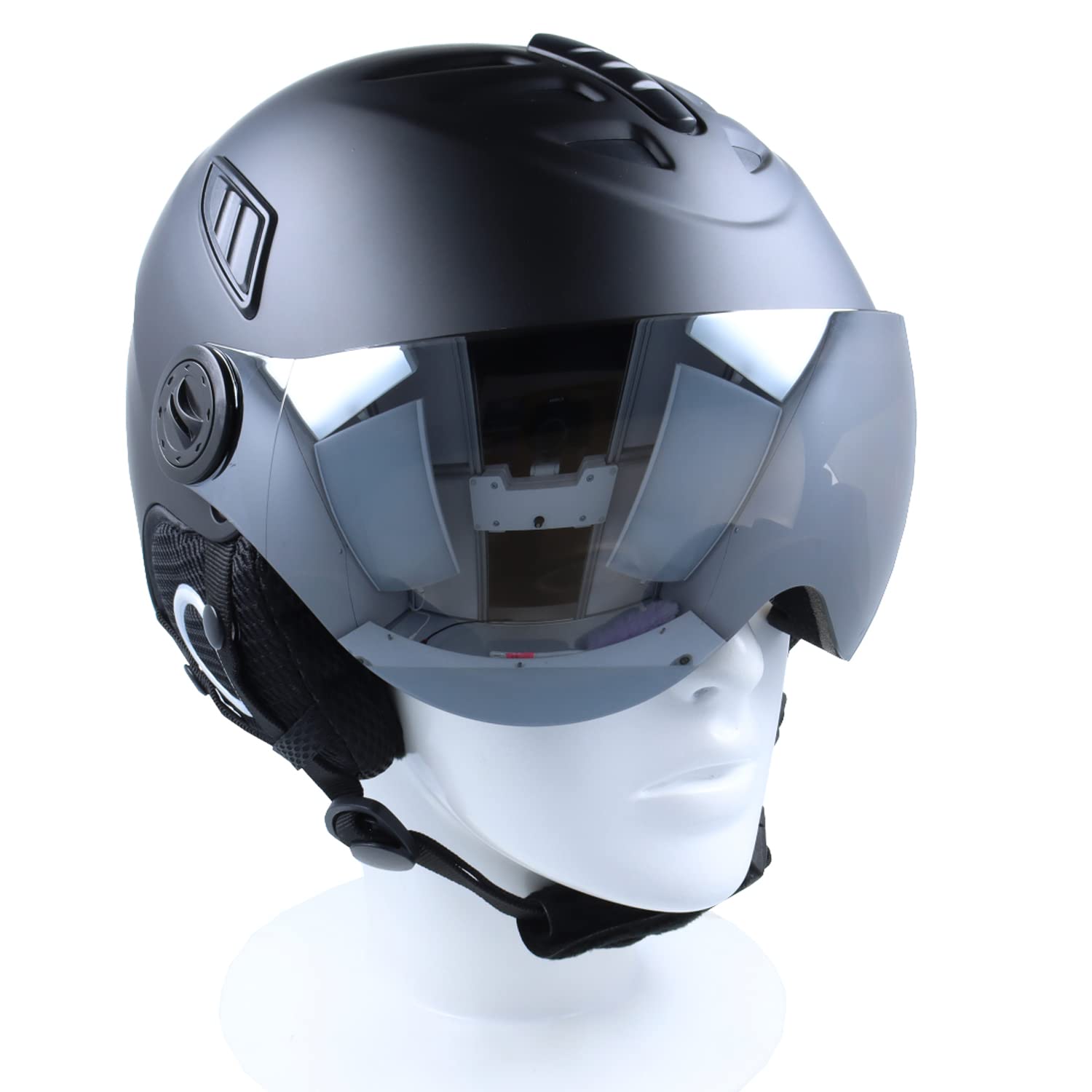 Amazon | バイザー付き ヘルメット スキー スノーボード スノボ